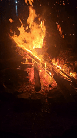 Backyard bonfire with grilling observed in Nova Zagora, Bulgaria