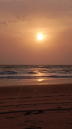 Sunset captured on video at Arambol beach, India