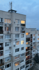 Evening cityscape captured on video in Sofia, Bulgaria