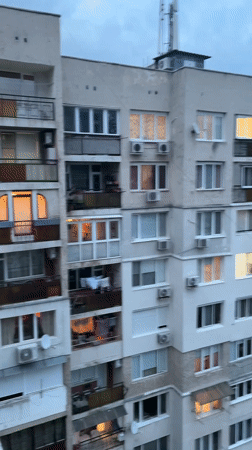 Evening cityscape captured on video in Sofia, Bulgaria