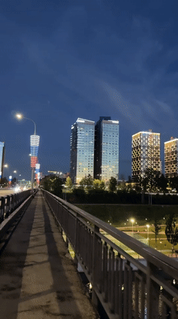 Patriotic lighting displays documented in Perm, Russia