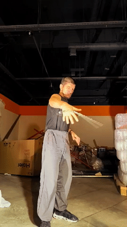 Nunchaku practice in a Karaganda warehouse, July 2026