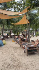 Overcast morning at a Da Nang beach club, live music and all