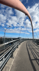 Saint Petersburg's arched pedestrian bridge, seen from all sides