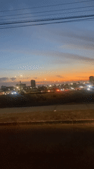 Twilight sky captured over urban Arica, Chile