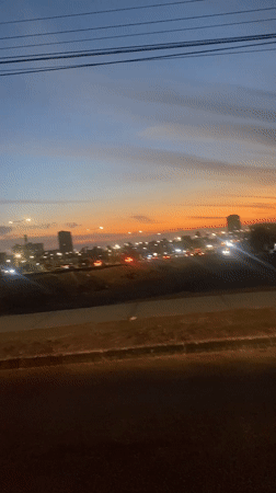 Twilight sky captured over urban Arica, Chile