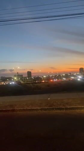 Twilight sky captured over urban Arica, Chile