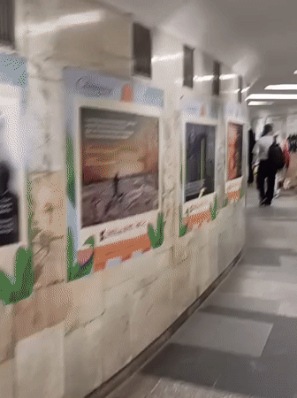Morning commute through Novosibirsk subway entrance captured