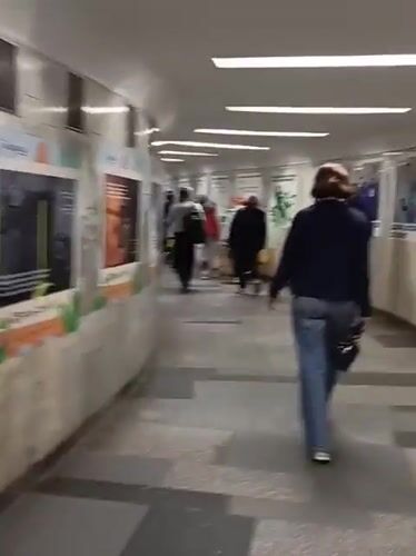 Morning commute through Novosibirsk subway entrance captured