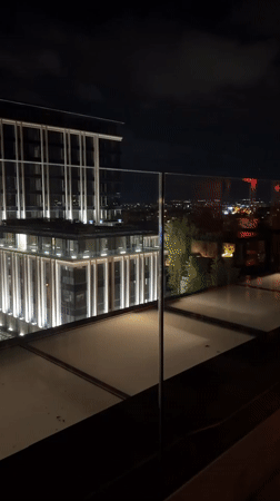 Nighttime views capture illuminated Sofia cathedral and classical architecture