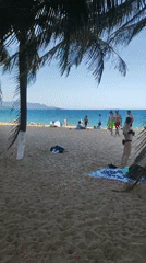 Busy morning on Nha Trang's sun-soaked beach strip