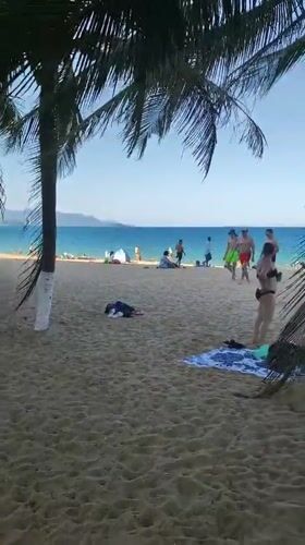 Busy morning on Nha Trang's sun-soaked beach strip