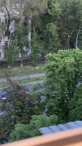 Kyiv sunset cityscape captured by witnesses during evening hours