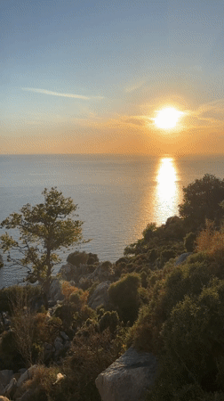 Sunset captured over Mediterranean waters in Fethiye, Turkey