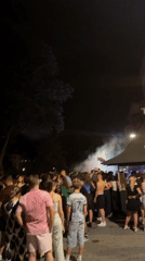 Street festival energy fills central Strasbourg on a summer night