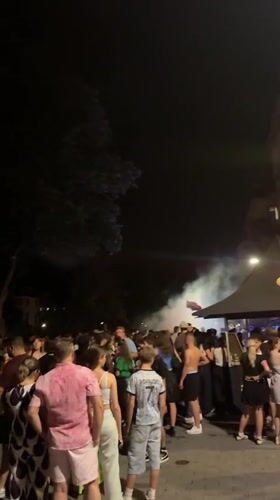 Street festival energy fills central Strasbourg on a summer night