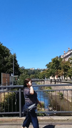 Sunny afternoon stroll through Karlovy Vary's historic spa town center