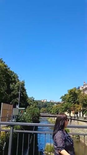 Sunny afternoon stroll through Karlovy Vary's historic spa town center