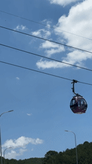 Cable cars operate early morning in Da Lat, Vietnam