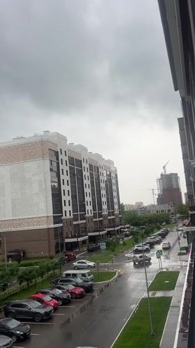 Overcast morning at a Kazan residential complex