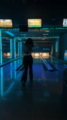 Evening bowling session captured in Varna, Bulgaria