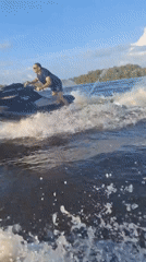 Jet skis on choppy water near Svobodny, Russia