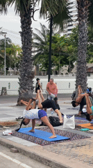 Late-night beach yoga class held in Pattaya, Thailand