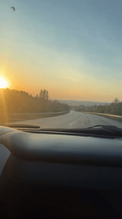 Driver records sunset journey through Votkinsk, Russia