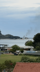 Island fire spotted off Montenegro coast during afternoon