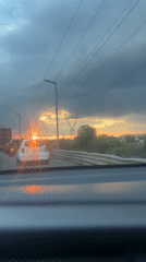 Late night traffic captured at Mexican toll booth