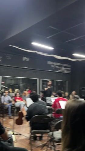 Indoor musical performance and rehearsal in Puebla studio space
