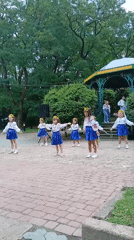 Traditional Ukrainian folk dance performed outdoors in Truskavets