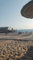 Lazy afternoon at a beachside resort with pool and pier