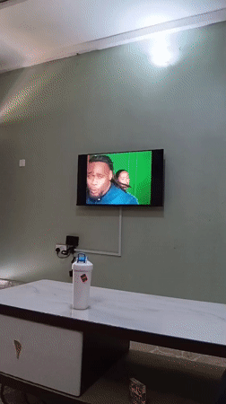 TV viewing session recorded in Nigerian residential space