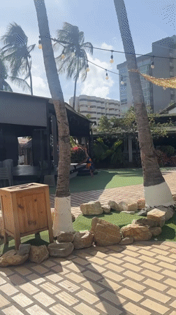 Social media content creation documented across Porlamar resort locations