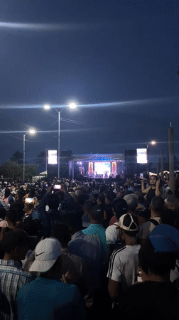 Large outdoor concert draws crowds in Porlamar, Venezuela