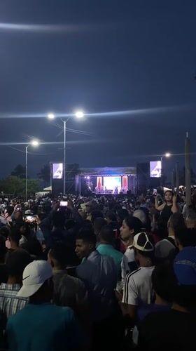 Large outdoor concert draws crowds in Porlamar, Venezuela