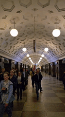 Moscow metro station documented in early morning photographs