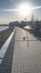 Waterside walkway documented in Kokshetau, Kazakhstan