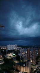 Storm clouds gather over Izhevsk at dusk