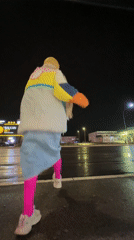 Nighttime street dancing captured in Belgrade suburb