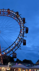 Evening scenes captured at Vienna's Prater amusement park