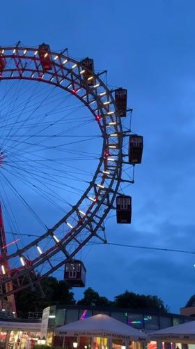 Evening scenes captured at Vienna's Prater amusement park
