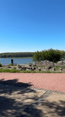 Silistra's Danube promenade and Roman ruins on a sunny morning