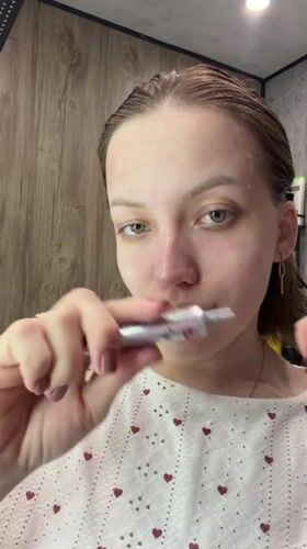 Morning skincare routine and childcare moments captured in Reshetnikovo