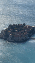 Aerial views captured of Montenegro's Sveti Stefan resort island