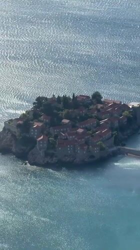 Aerial views captured of Montenegro's Sveti Stefan resort island