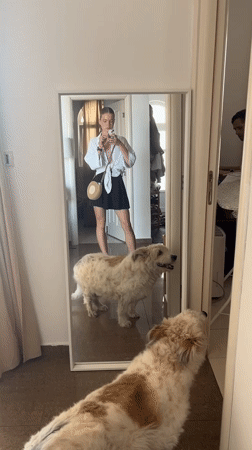 Woman documents wedding dress fitting, daily life in Budva