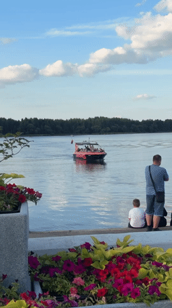 Lazy summer afternoon at a Minsk lakeside park
