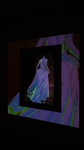 Art installation featuring gown photographs documented in Rusanovo